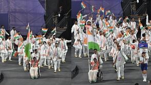 [Watch] Sumit Antil and Bhagyashri Jadhav lead India's largest contingent at the Paris 2024 Paralympics Opening Ceremony