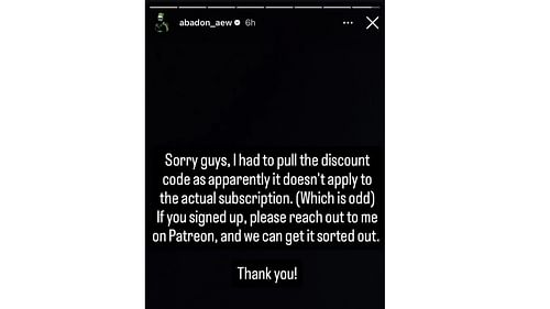 Abadon issued an apology on her Instagram story. [Image credits: Abadon's official Instagram handle]