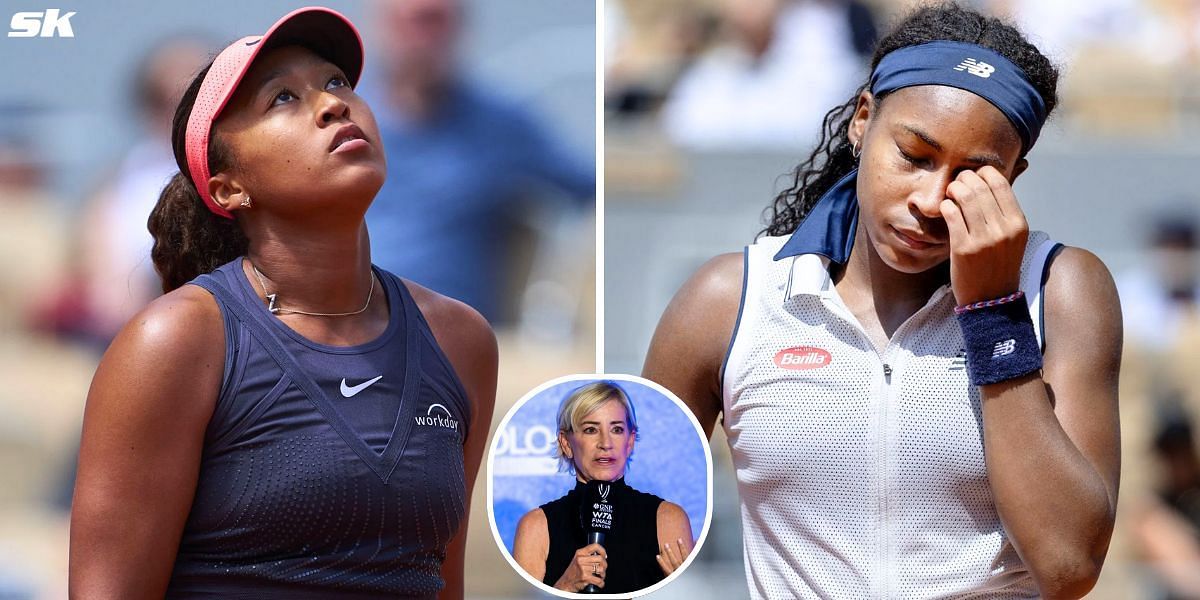 Naomi Osaka (L), Chris Evert (middle) and Coco Gauff (R) (Source: Getty)