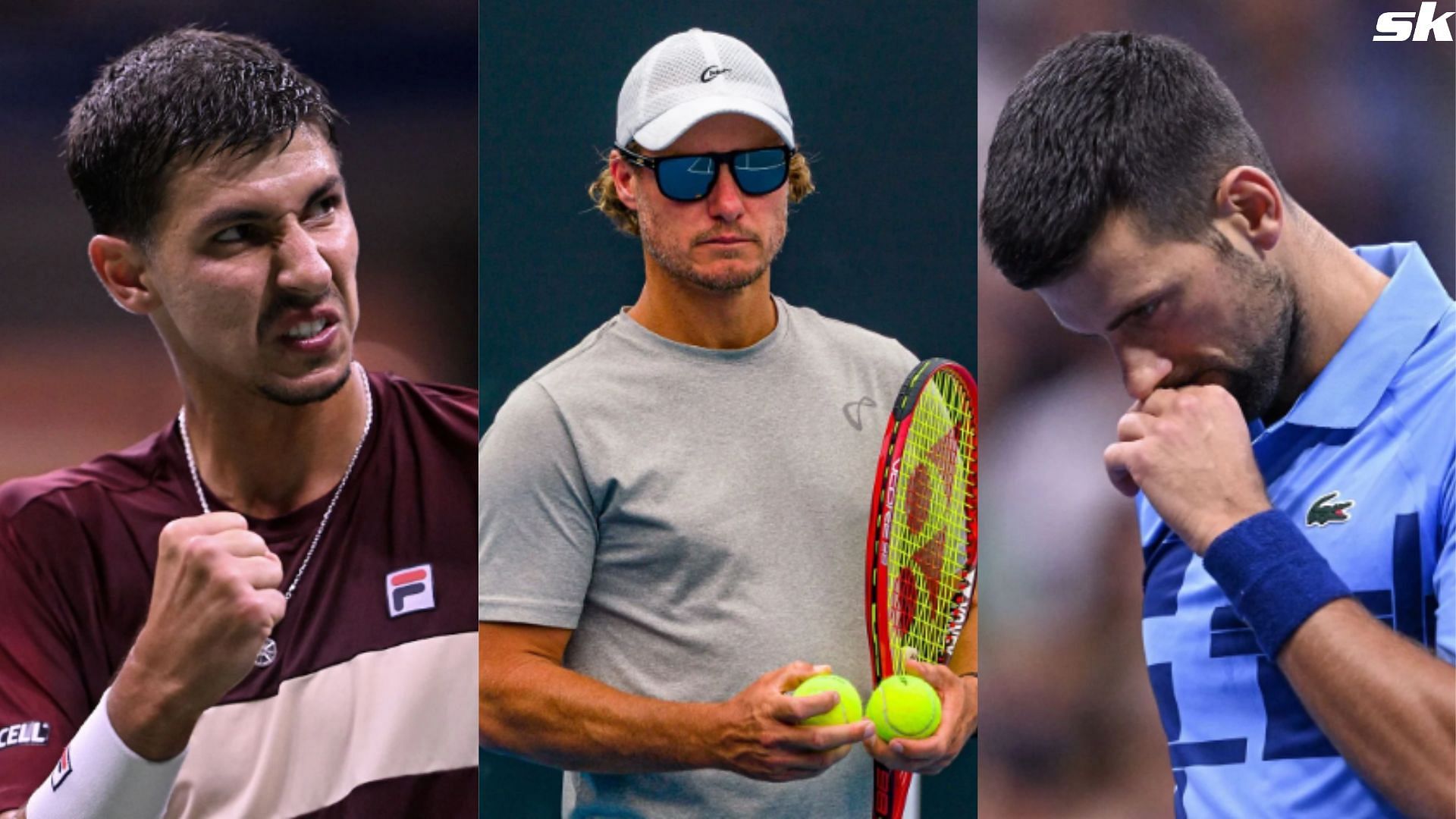 Alexei Popyrin (L), Lleyton Hewitt (M), and Novak Djokovic (R) - Picture: Getty