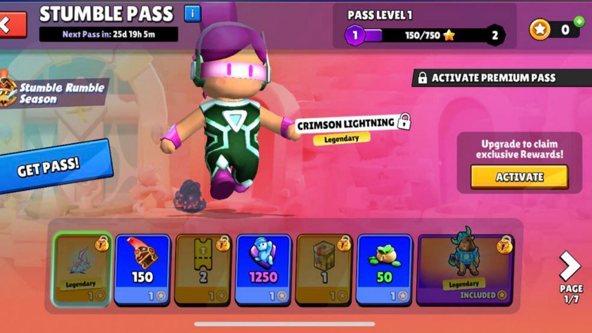 Stumble Rumble Pass rewards (Image via Scopely)