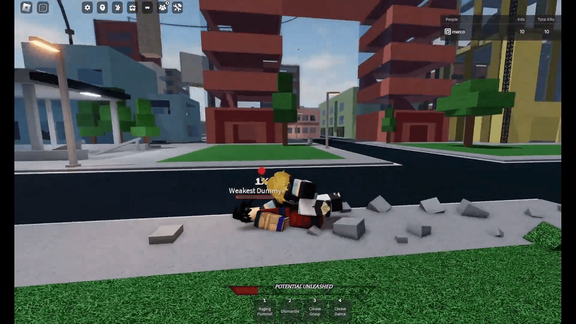 Raging Pummel gameplay screenshot (Image via Roblox)