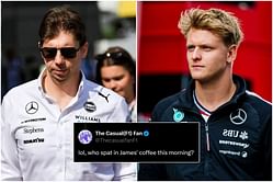 "Lol who spat in James' coffee this morning?": Fans react to Williams team principal's brutal verdict about Mick Schumacher