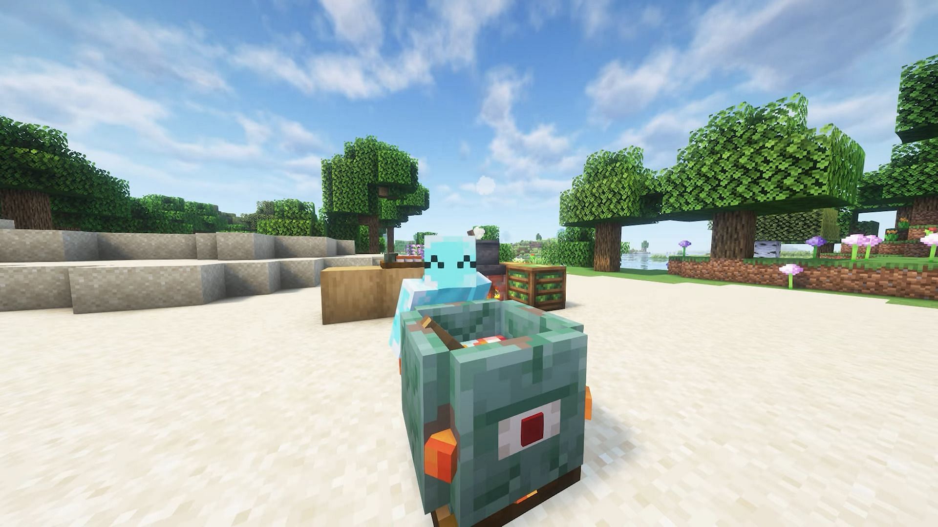 Ocean&#039;s Delight provides Minecraft players with extra culinary treats from the sea. (Image via NexusBliss/YouTube || Mojang Studios)