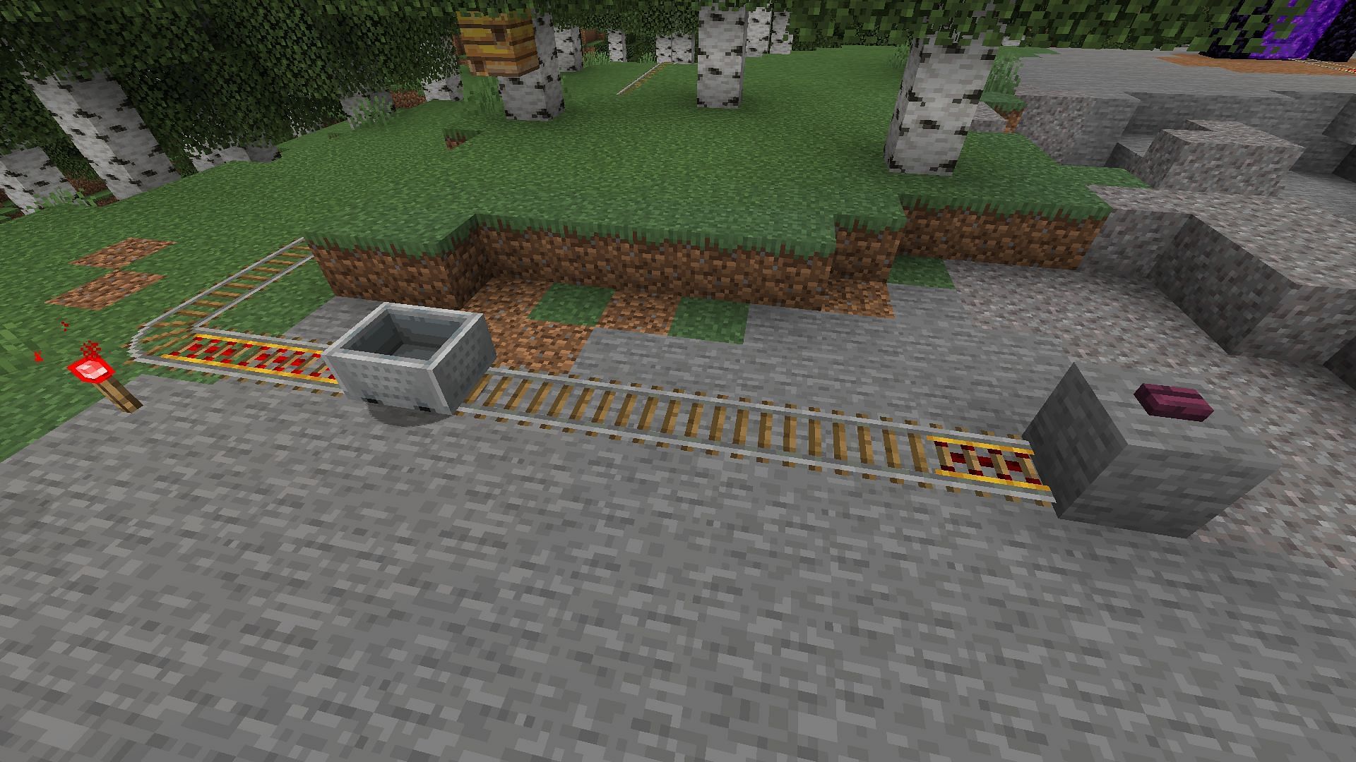 Minecarts have been made much nicer to ride in this snapshot (Image via Mojang)