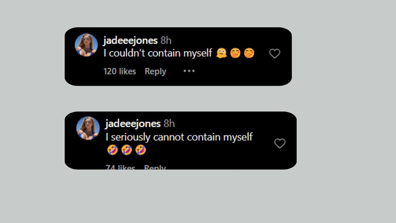 Jade Jones comments on boyfriend&#039;s IG post. (Credits: @tyresehaliburton/Instagram)