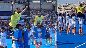 [Watch] Captain Harmanpreet Singh lifts PR Sreejesh on his shoulders as the Indian Hockey Team celebrates bronze medal win at Paris Olympics 2024