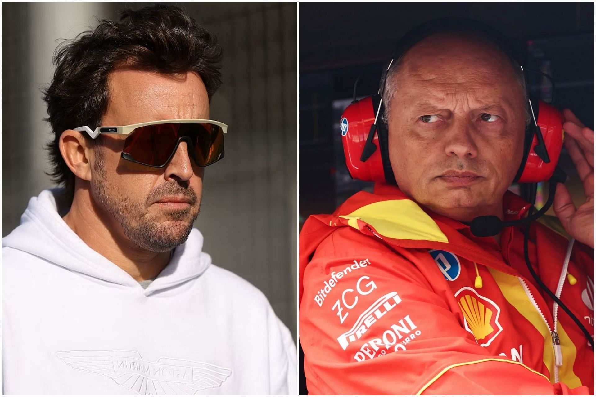 Fernando Alonso (L) and Frederic Vasseur (R) (Images via Getty)