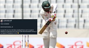 "A true legend of Bangladesh cricket" - Fans react as Mushfiqur Rahim scores 191 in 1st PAK vs BAN 2024 Test