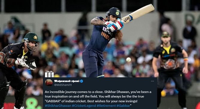 "A true inspiration on and off the field" - Cricket fraternity reacts to Shikhar Dhawan's retirement