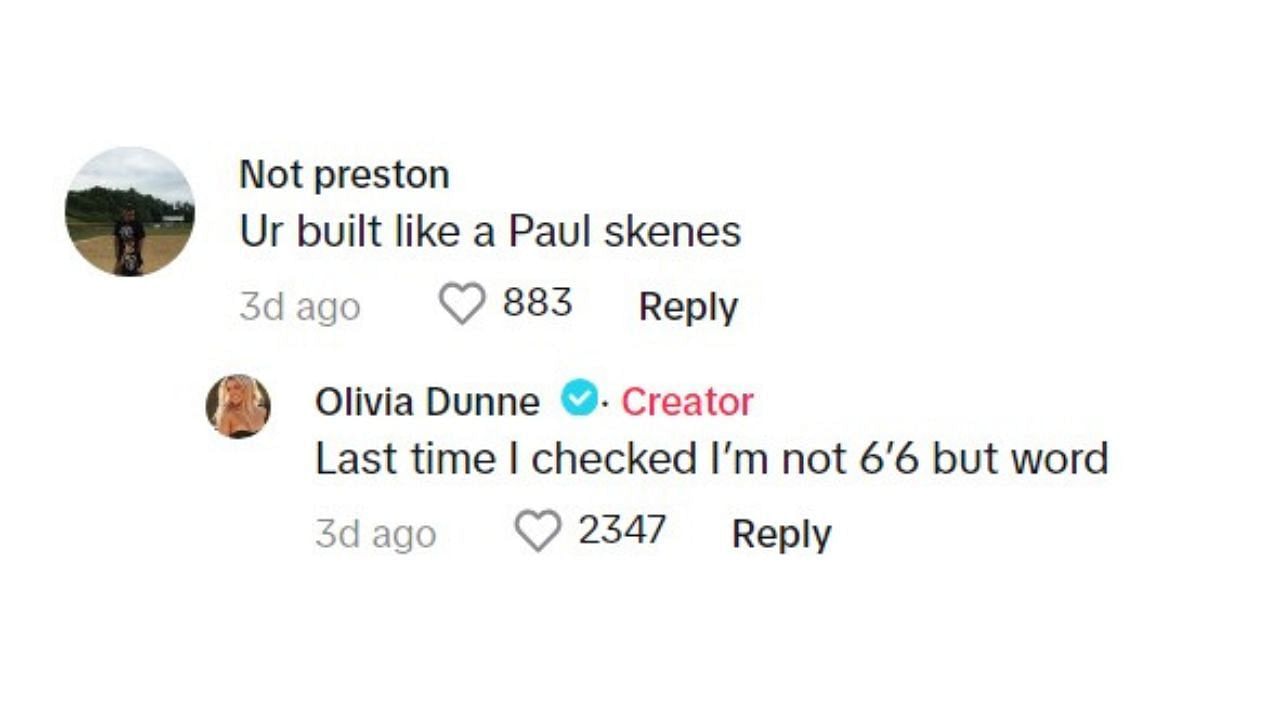 Fan Reaction under Olivia Dunne&#039;s post