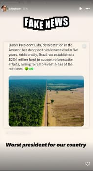 Julia Piquet's Instagram story (@juliapiquet)