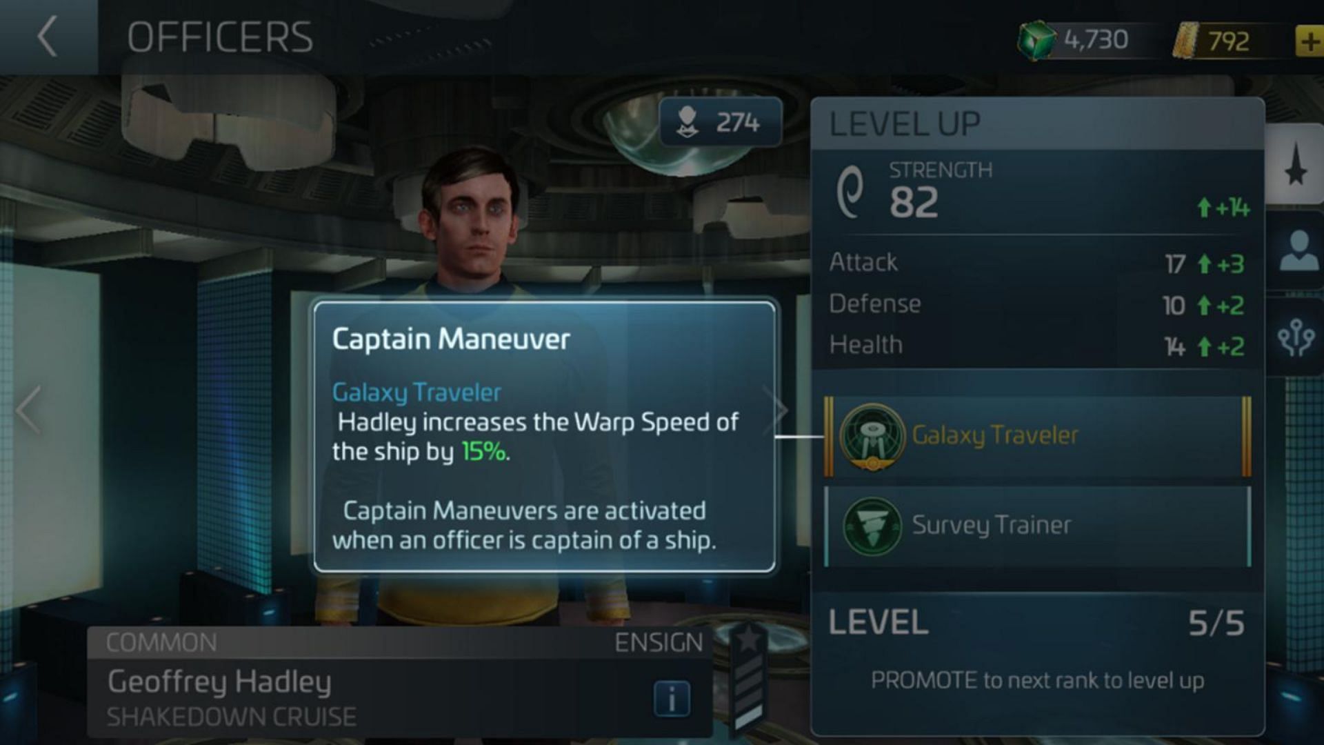 The maneuver is activated once an officer becomes the captain of a ship (Image via Scopely)