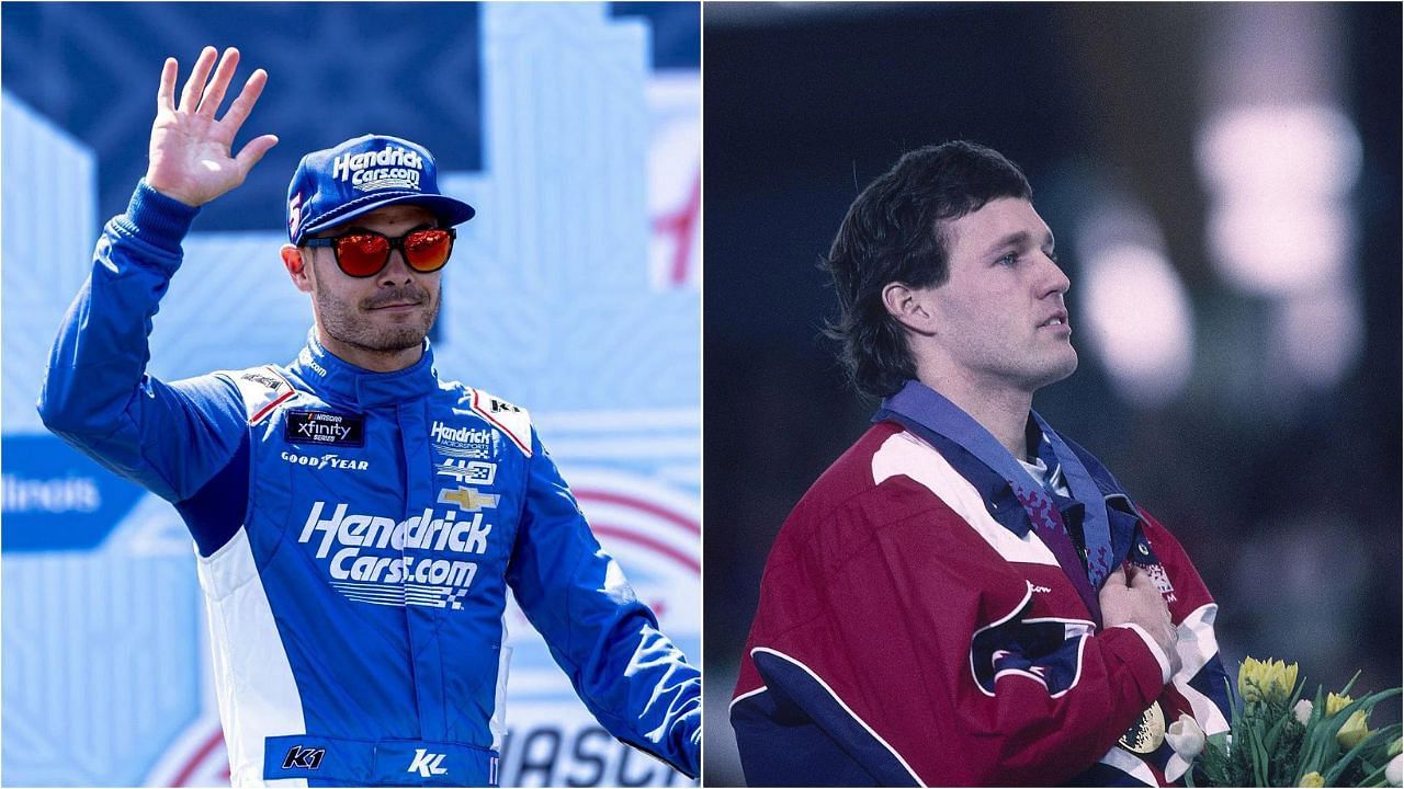 Kyle Larson (L), Dan Jansen (R), Getty