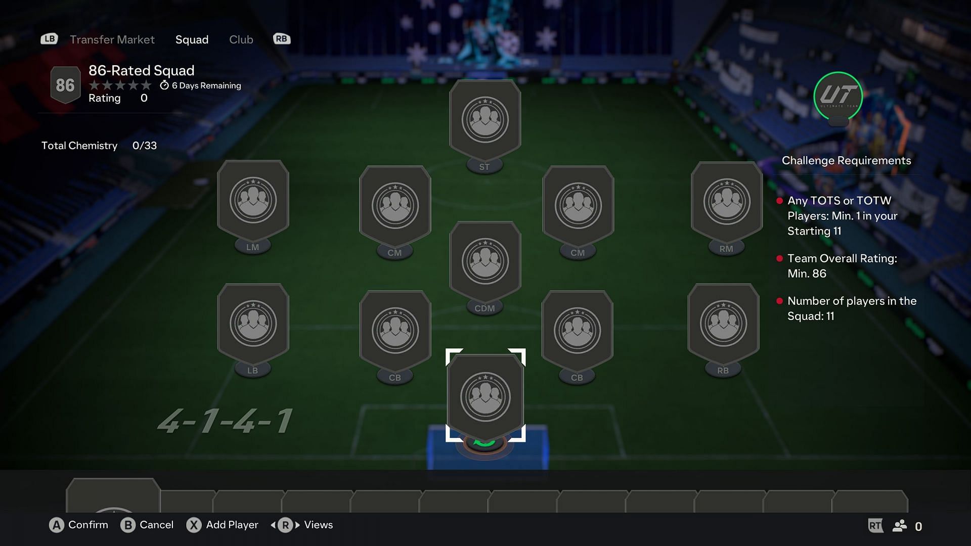 86-Rated Squad requirements (Image via EA)