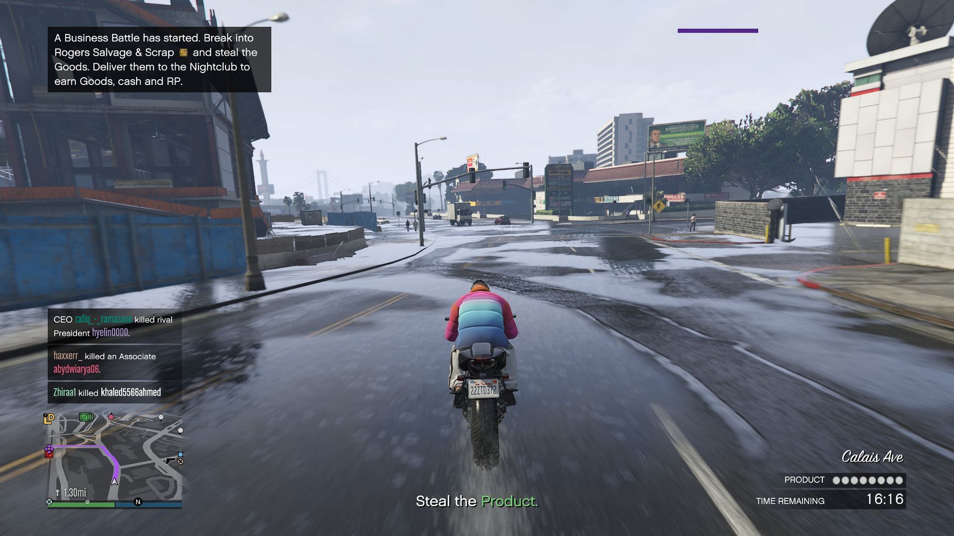 An in-game screenshot of doing one of the business-related missions (Image via Rockstar Games)