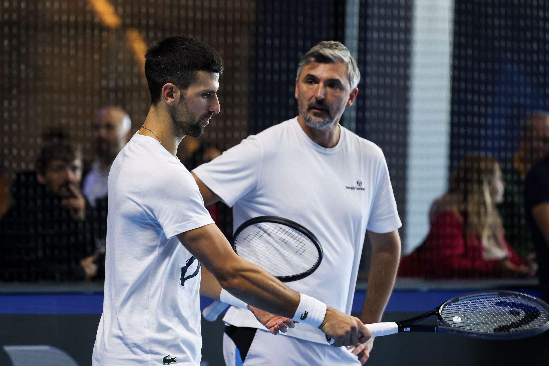 Novak Djokovic pictured with Goran Ivanisevic (R) - Image Source: Getty