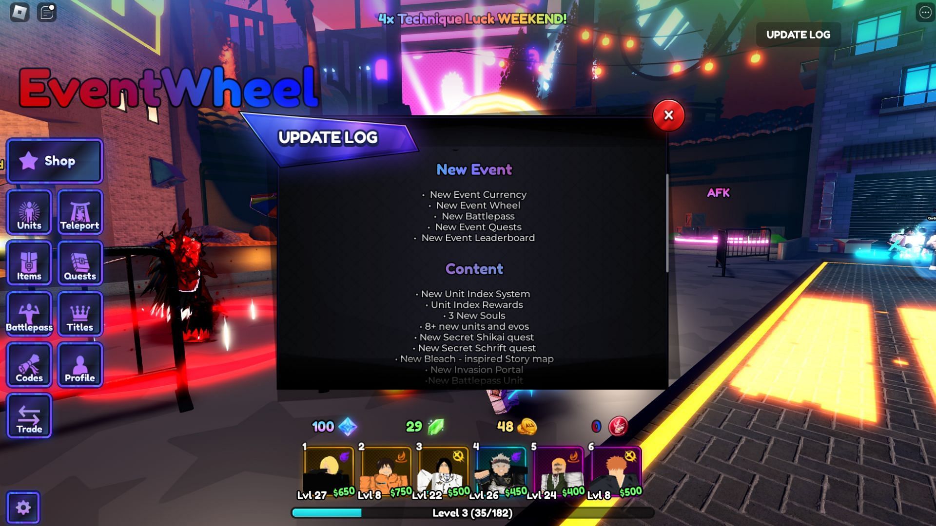 There is a new TYBW update in the game (Image via Roblox)