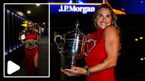 WATCH: Aryna Sabalenka receives "crazy" custom WWE championship belt; hilariously tries it on after US Open victory