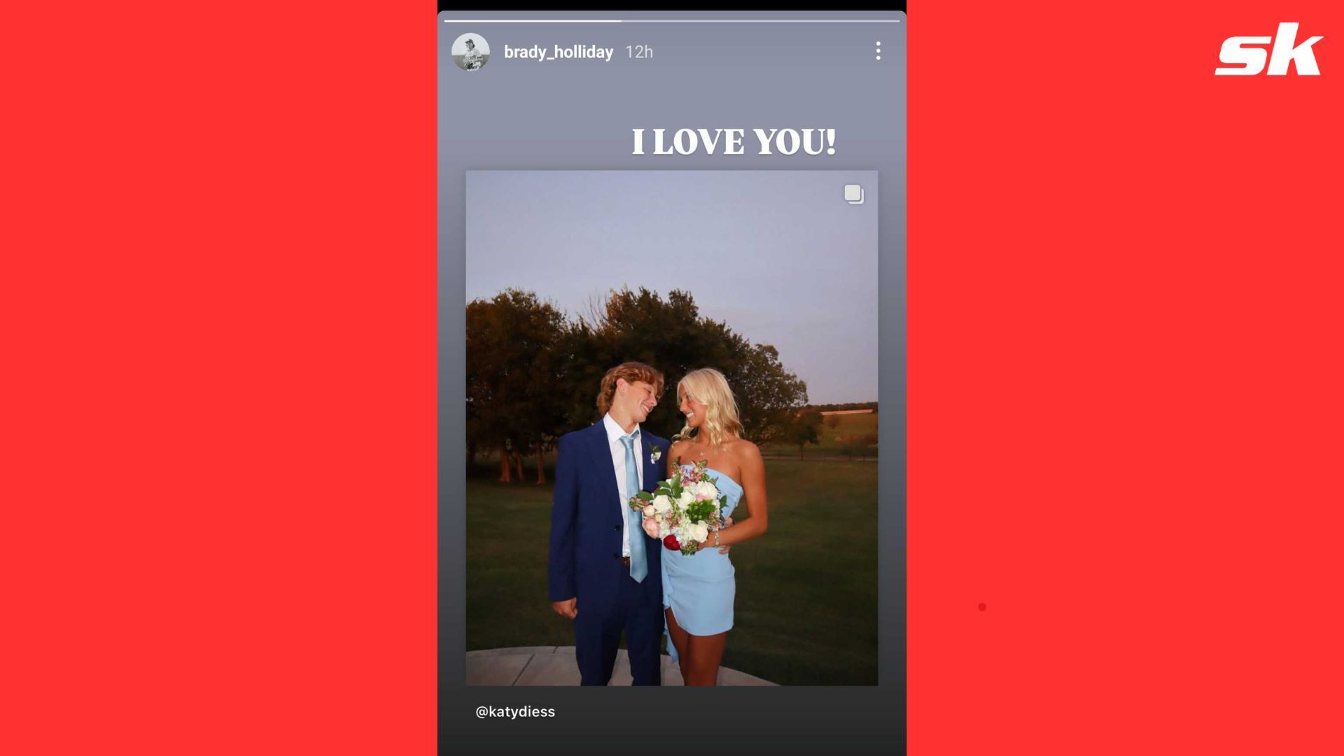 Brady Holliday expressing  his love for girlfriend Katy Diesselhorst on Instagram