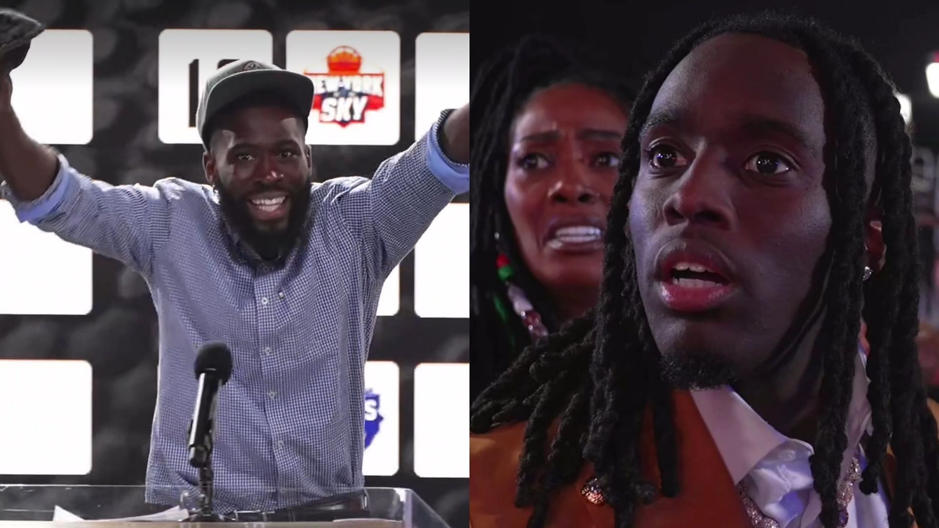 Kai Cenat&#039;s Uber Eats deliveryman got drafted before him, and he was shocked (Images via Kai Cenat/Twitch)