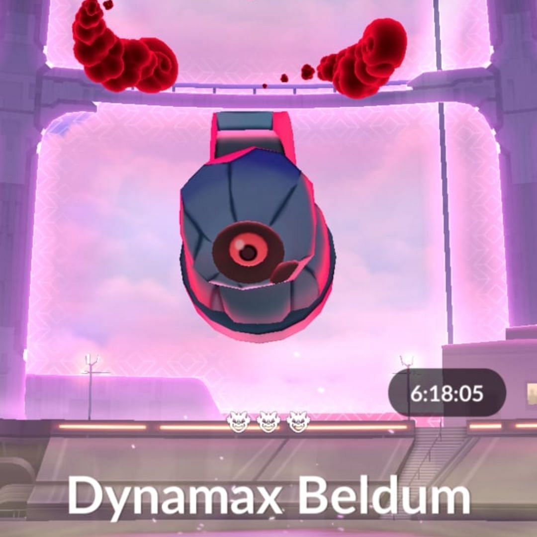 Dynamax Beldum in a Pokemon GO Max Battle (Image via The Pokemon Company)