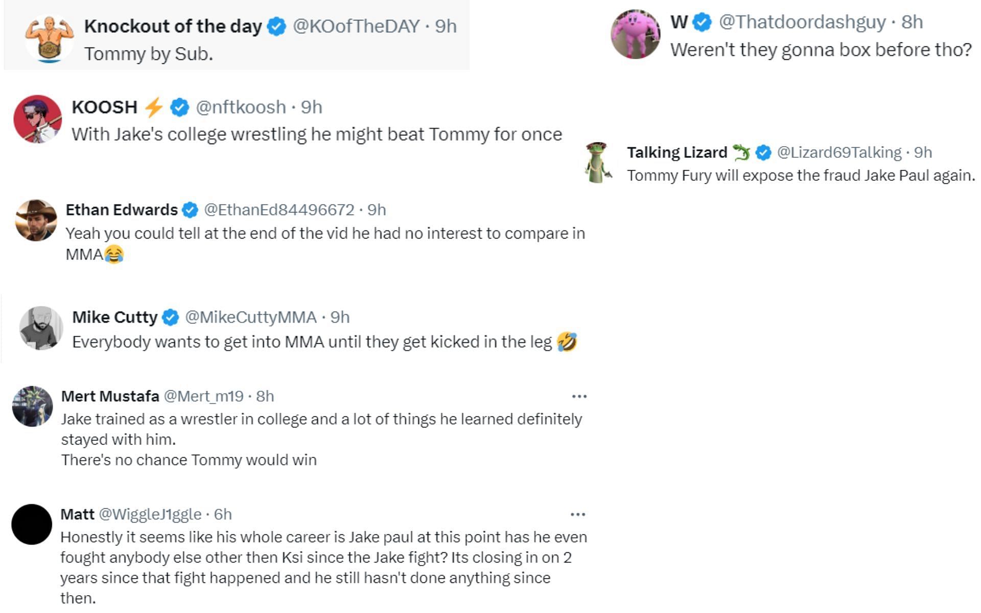 Screenshots of fan reactions to Happy Punch's post on X