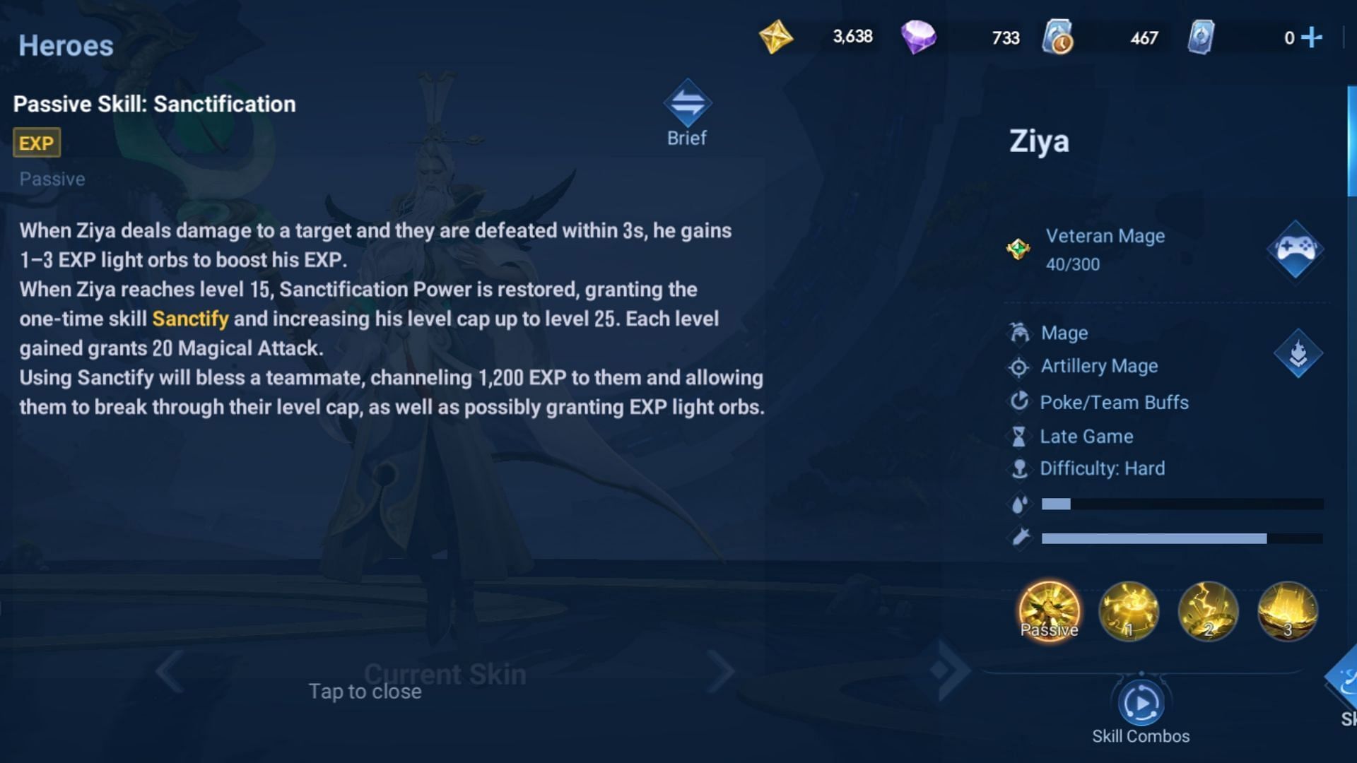 Ziya&#039;s Passive&#039;s effects in Honor of Kings. (Image via Level Infinite)