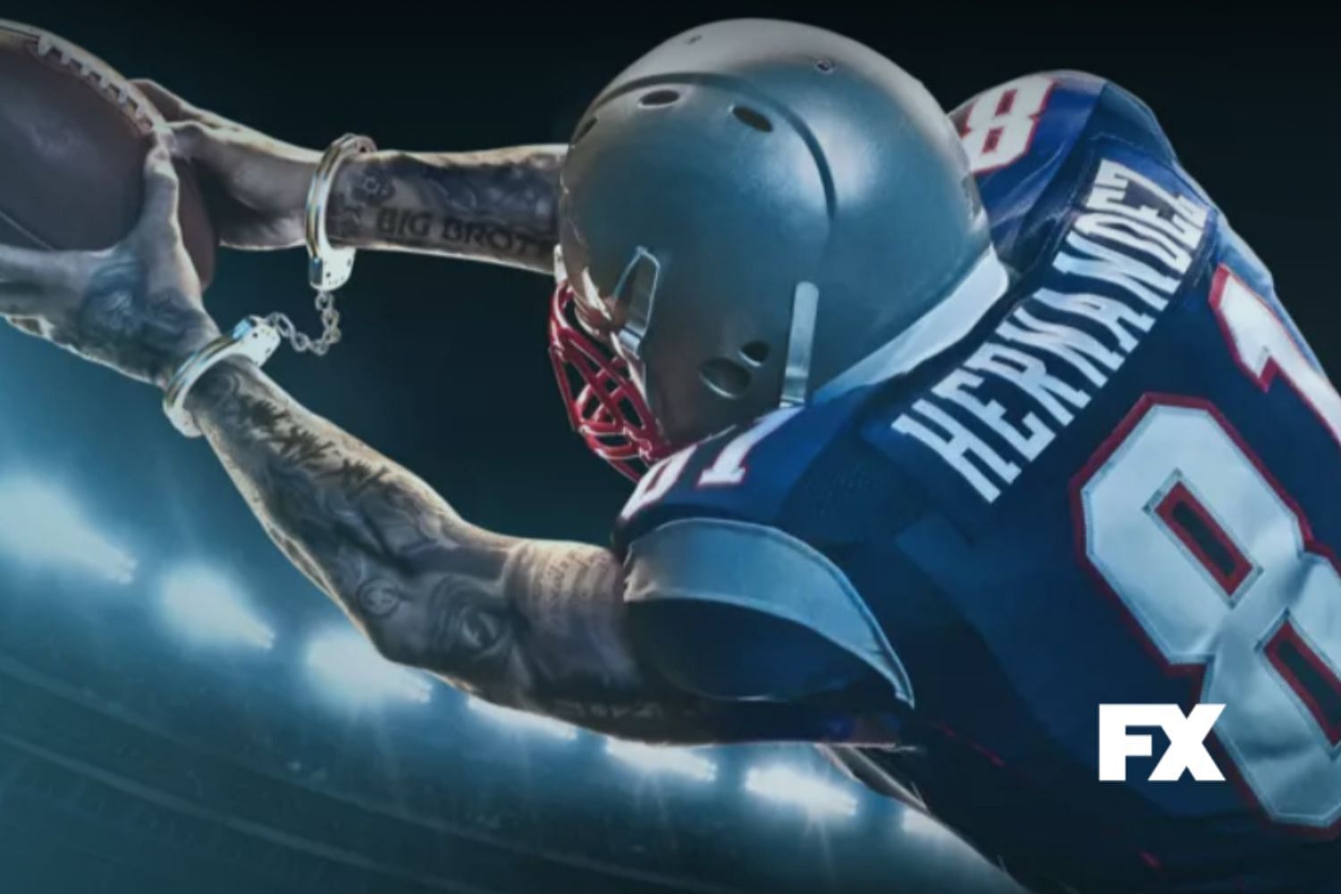 American Sports Story: Aaron Hernandez is now available on Hulu. (Image via Hulu)