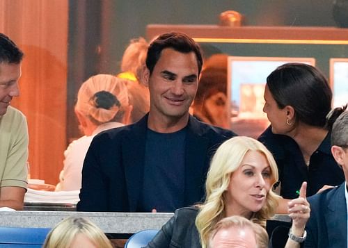 Roger Federer at the US Open 2024. (Photo: Getty)