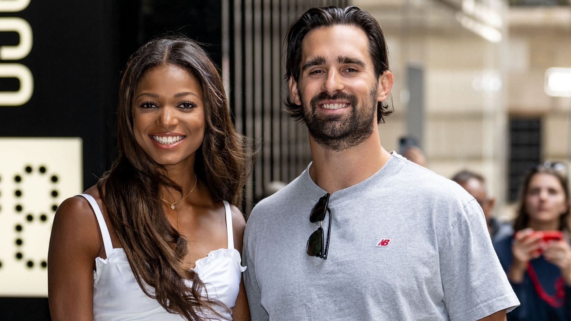 Gabby Thomas plays pickleball with boyfriend Spencer McManes (Image via Getty)