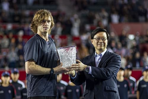 Andrey Rublev wearing the iconic Bulgari Finissimo (Source: Getty)