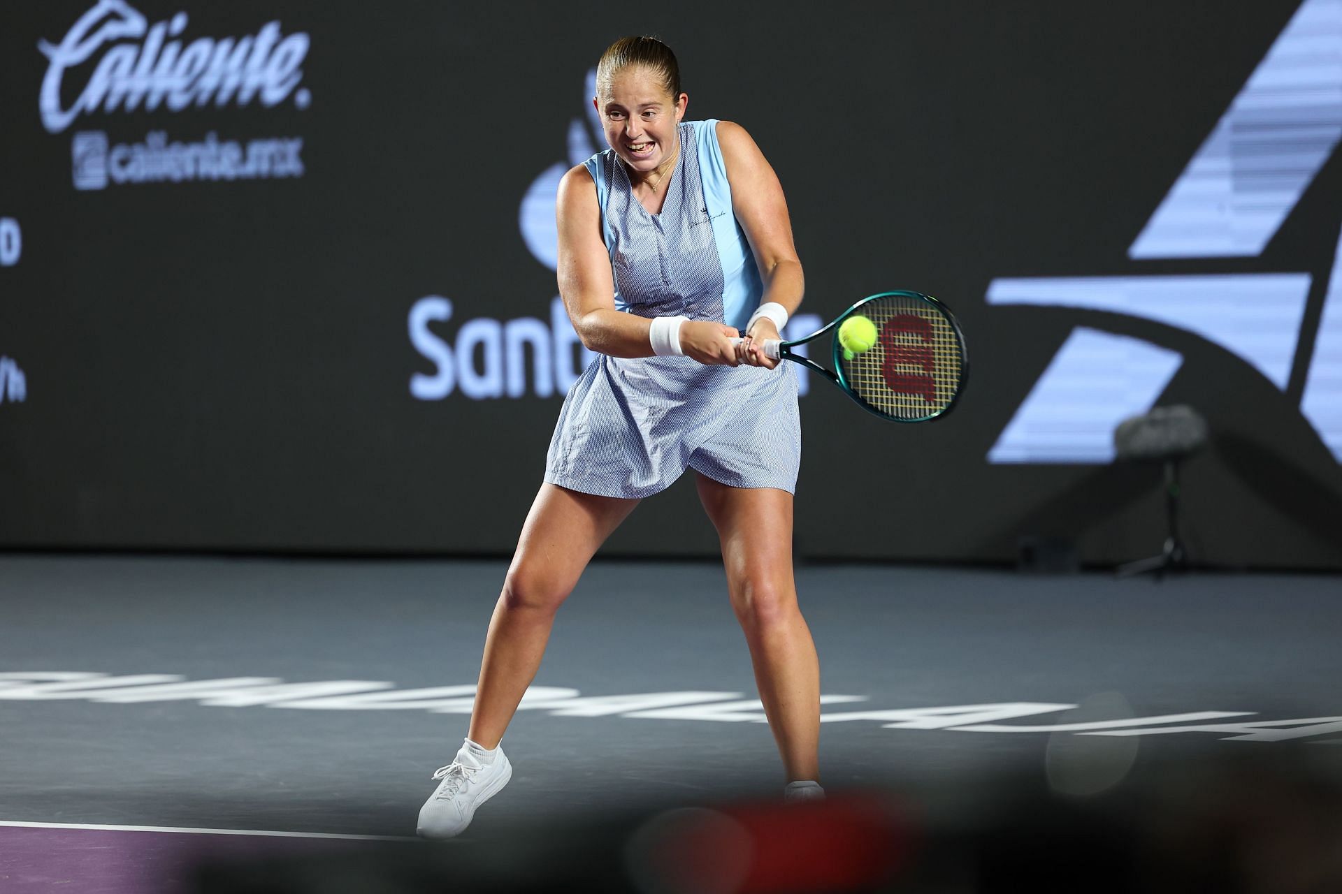 Jelena Ostapenko in action at the Guadalajara Open (Image: Getty)