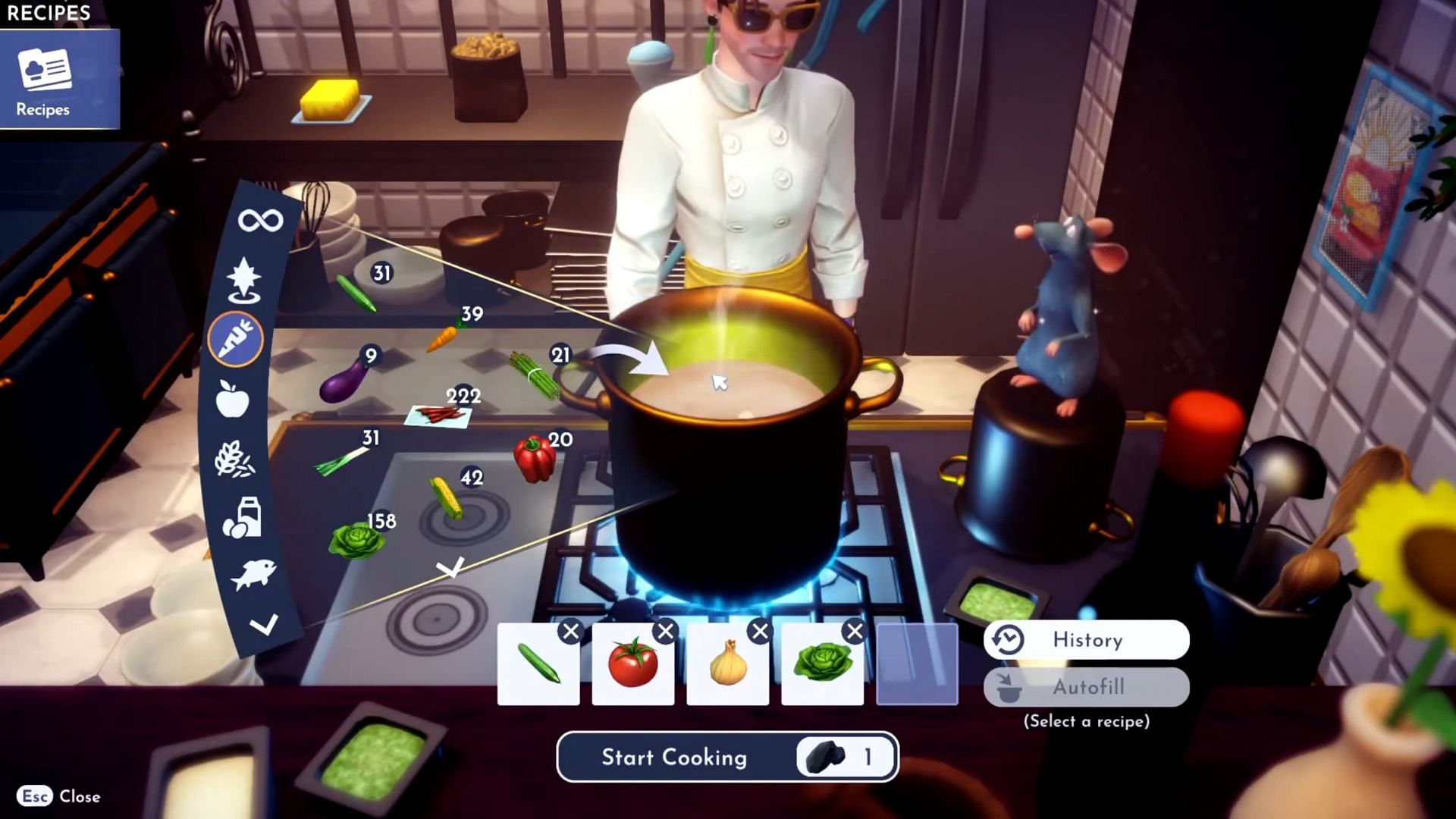 Toss all the ingredients in a pot to make the salad (Image via Gameloft)