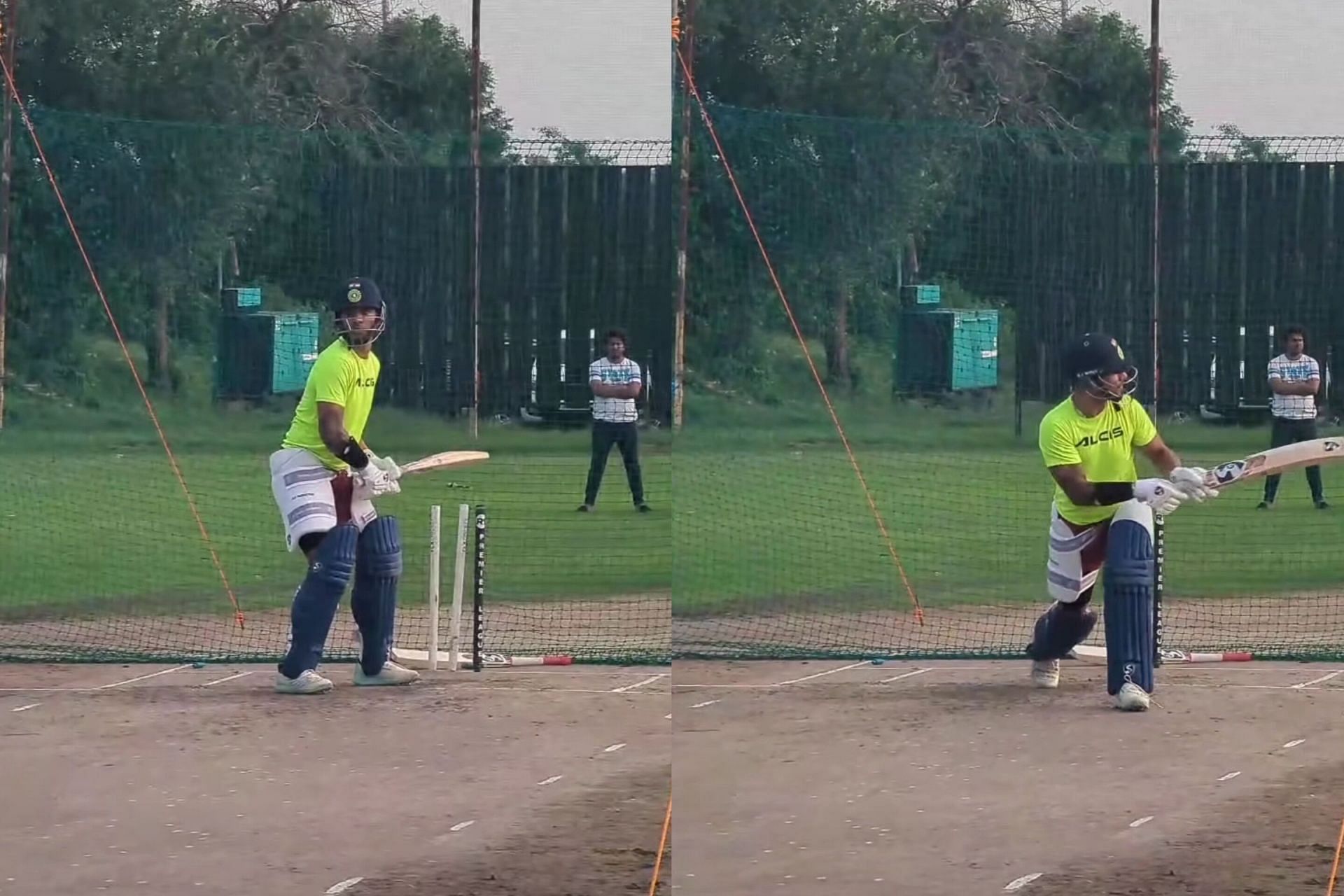 Shikhar Dhawan trains hard in the nets ahead of the Legends League Cricket (Image via Instagram/@shikhardofficial)