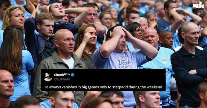 "Ghosting in big games again" "Small team bully" - Fans slam Manchester City star for his performance in 0-0 Inter draw