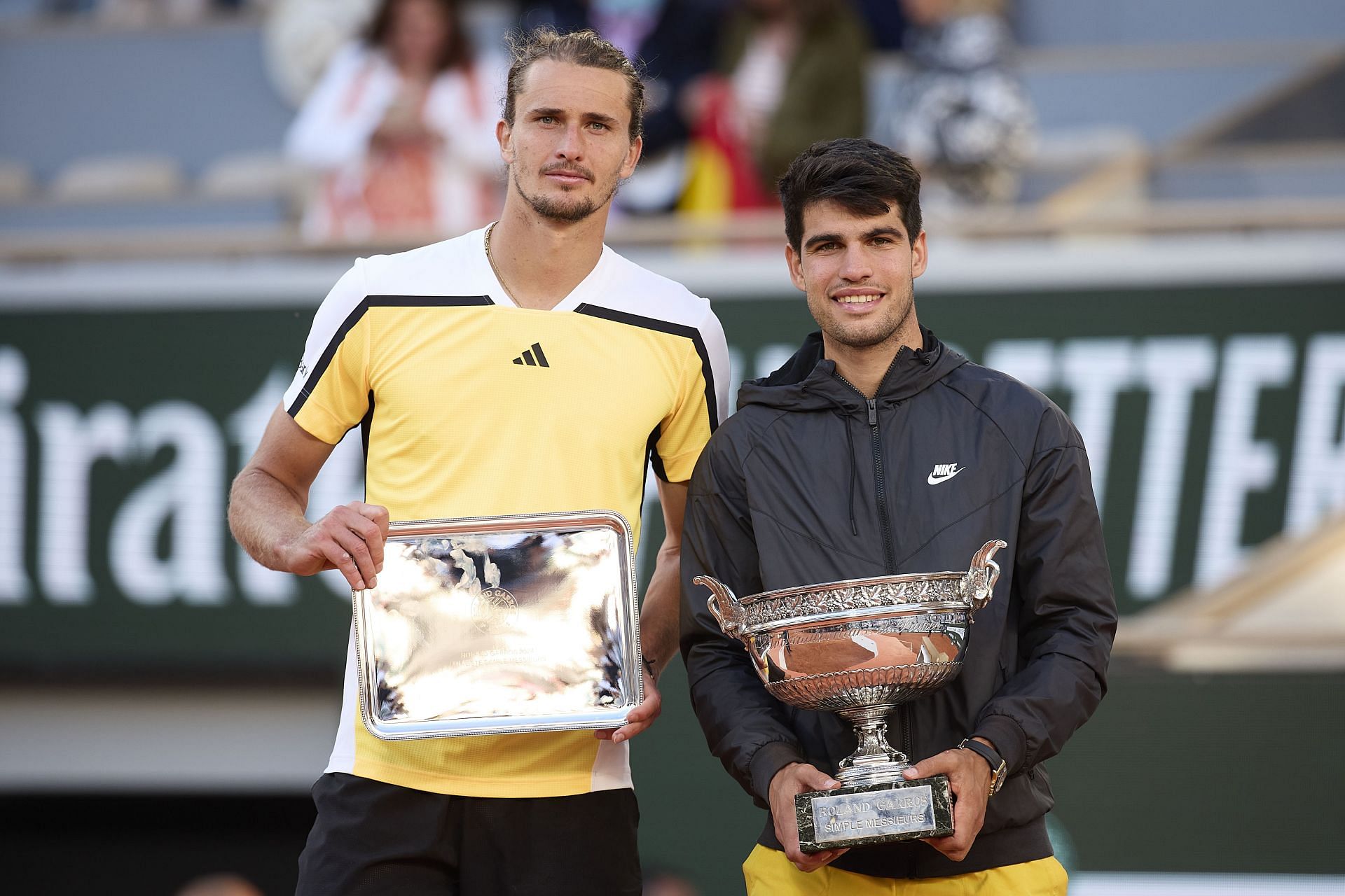 The two men after their French Open final (Source: Getty)