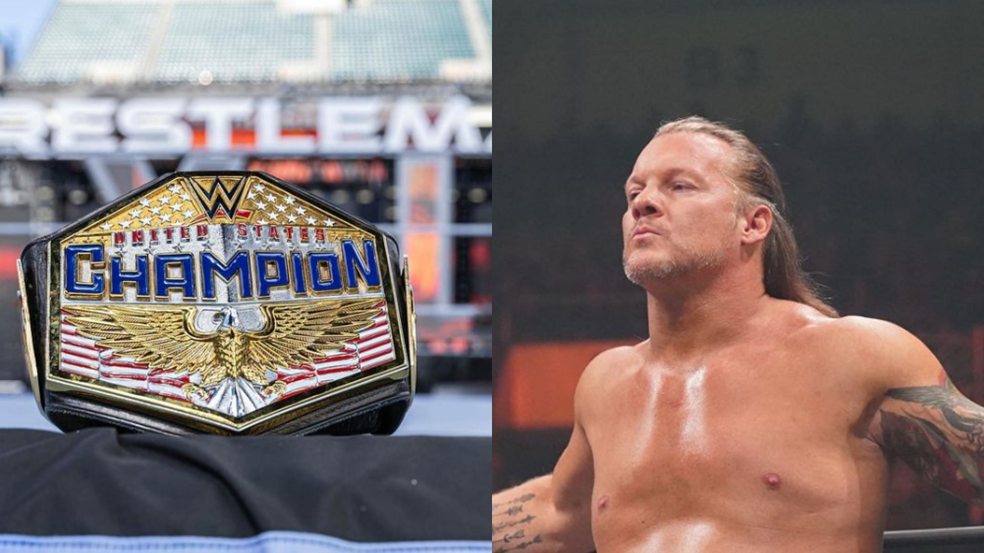 WWE US Title (left) and Chris Jericho (right). (Image credits: Logan Paul