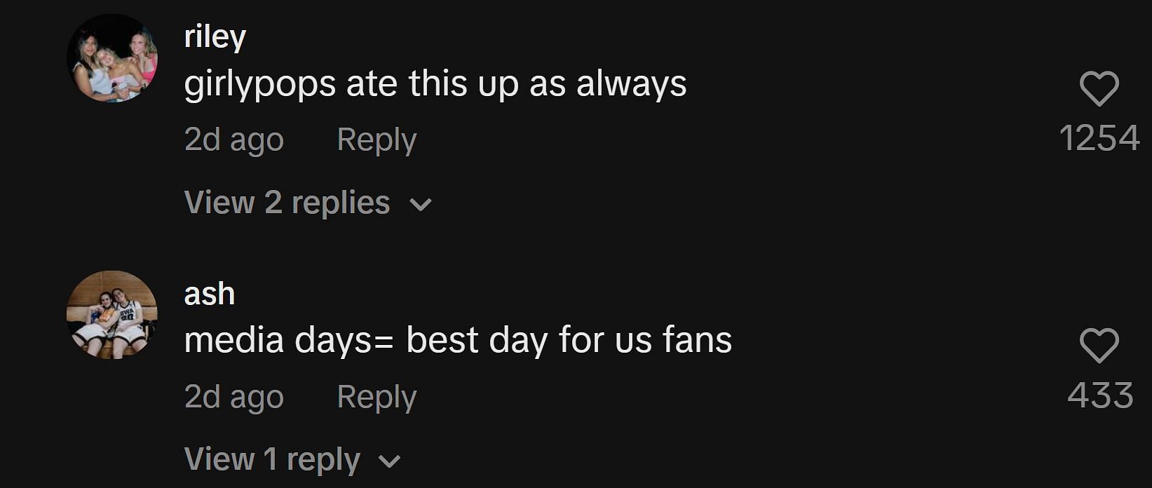 Fans comment on TIkTok