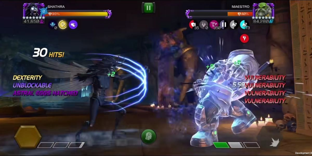 Shathra in action in Marvel Contest of Champions (Image via Kabam)