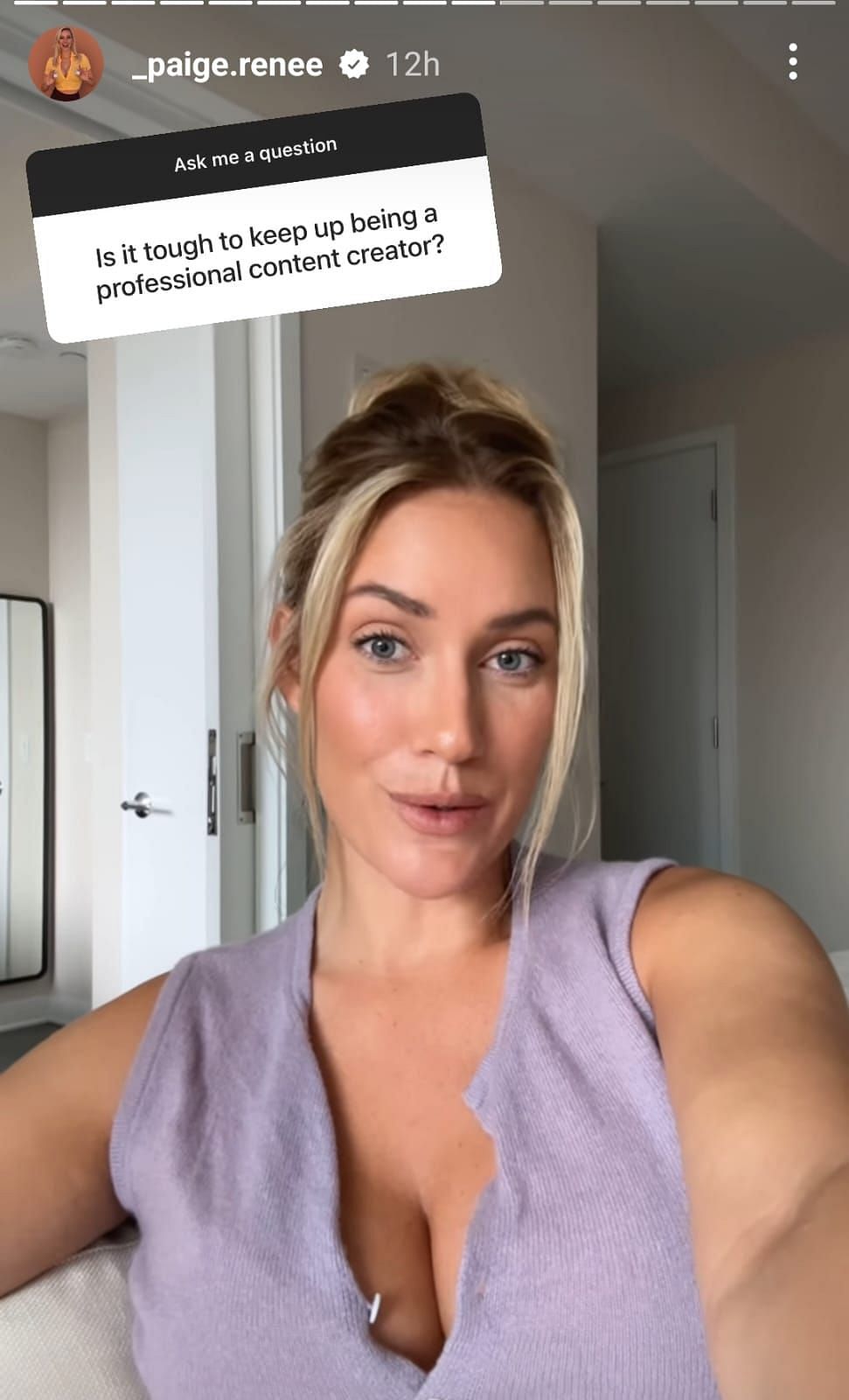 Still from Paige Spiranac's Instagram story/@_paige.renee