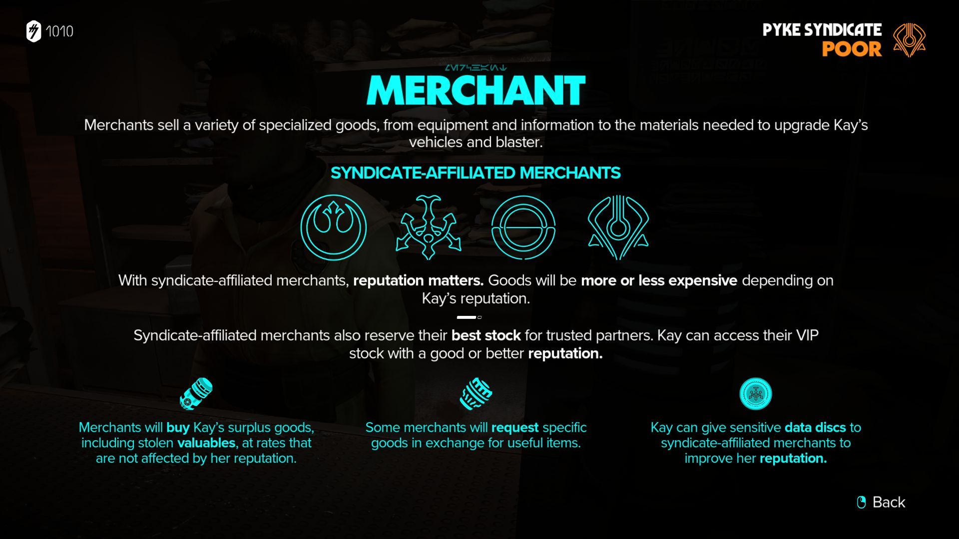 Merchants can sell you Durasteel for 75 credits (Image via Ubisoft)