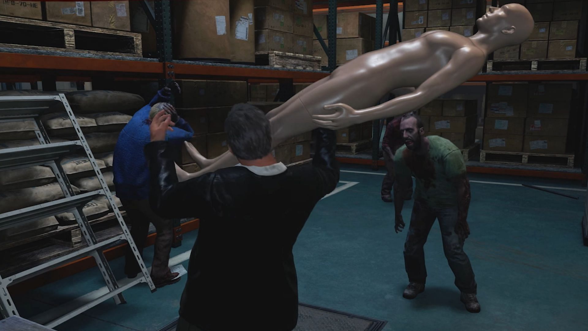 Break the mannequin to use it as a weapon (Image via Capcom)