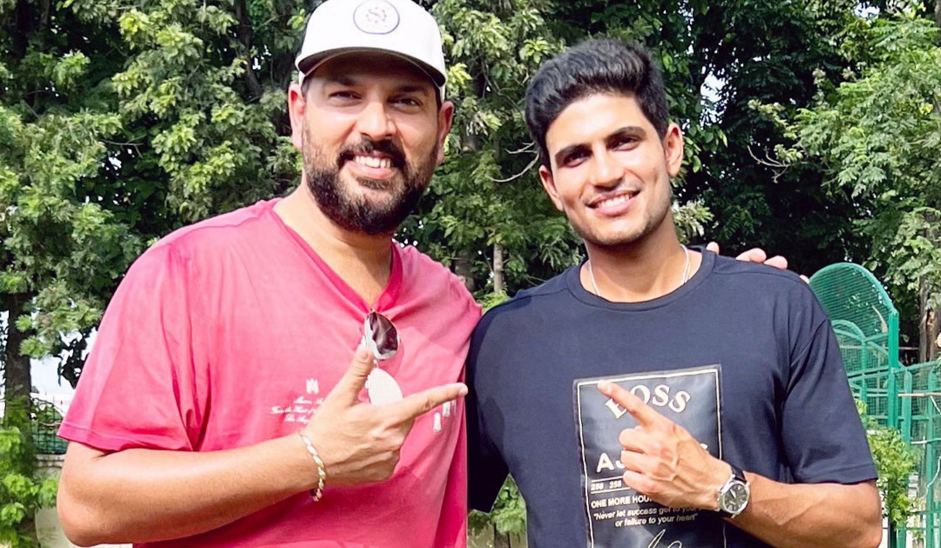 Yuvraj Singh with Shubman Gill. (Image: Yuvraj Singh/X)