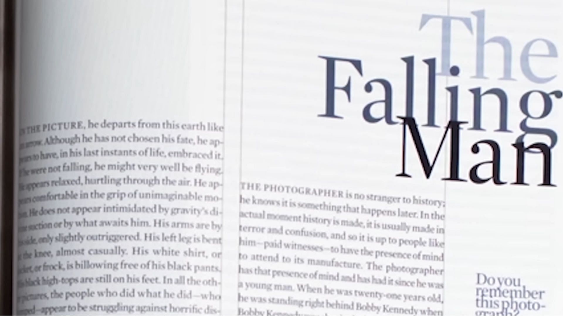 The 9/11: The Falling Man documentary was inspired by an Esquire magazine article. (Image via Time)