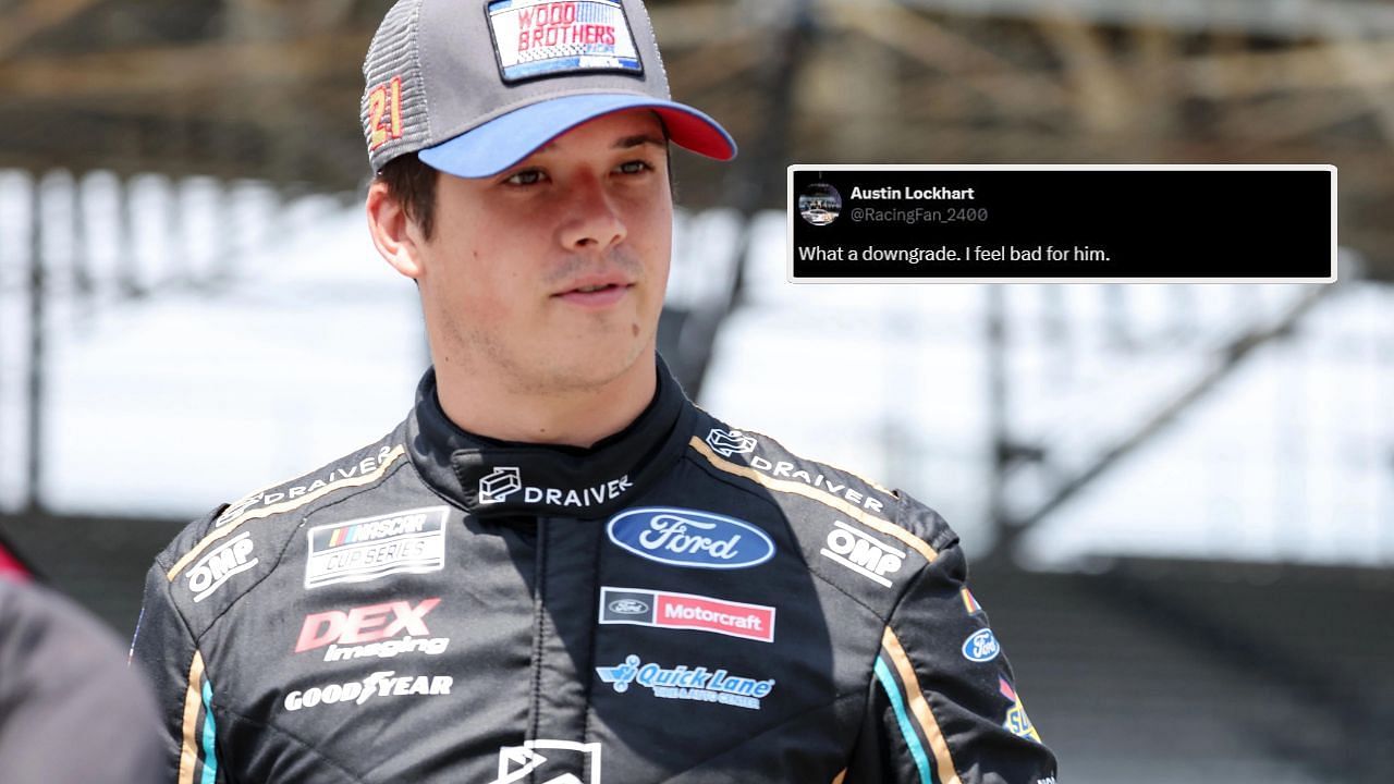 Fans react to Harrison Burton&rsquo;s 2025 AM Racing move. Images via Imagn and X