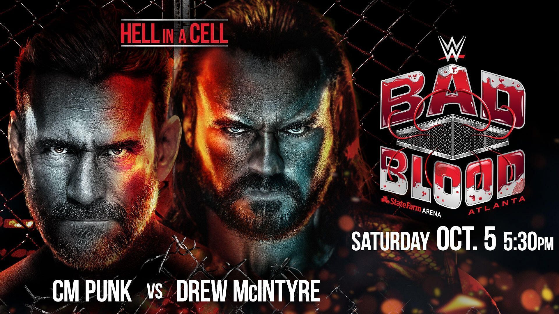 CM Punk and Drew McIntyre will step inside Hell in a Cell at Bad Blood. (Image credits: WWE.com)