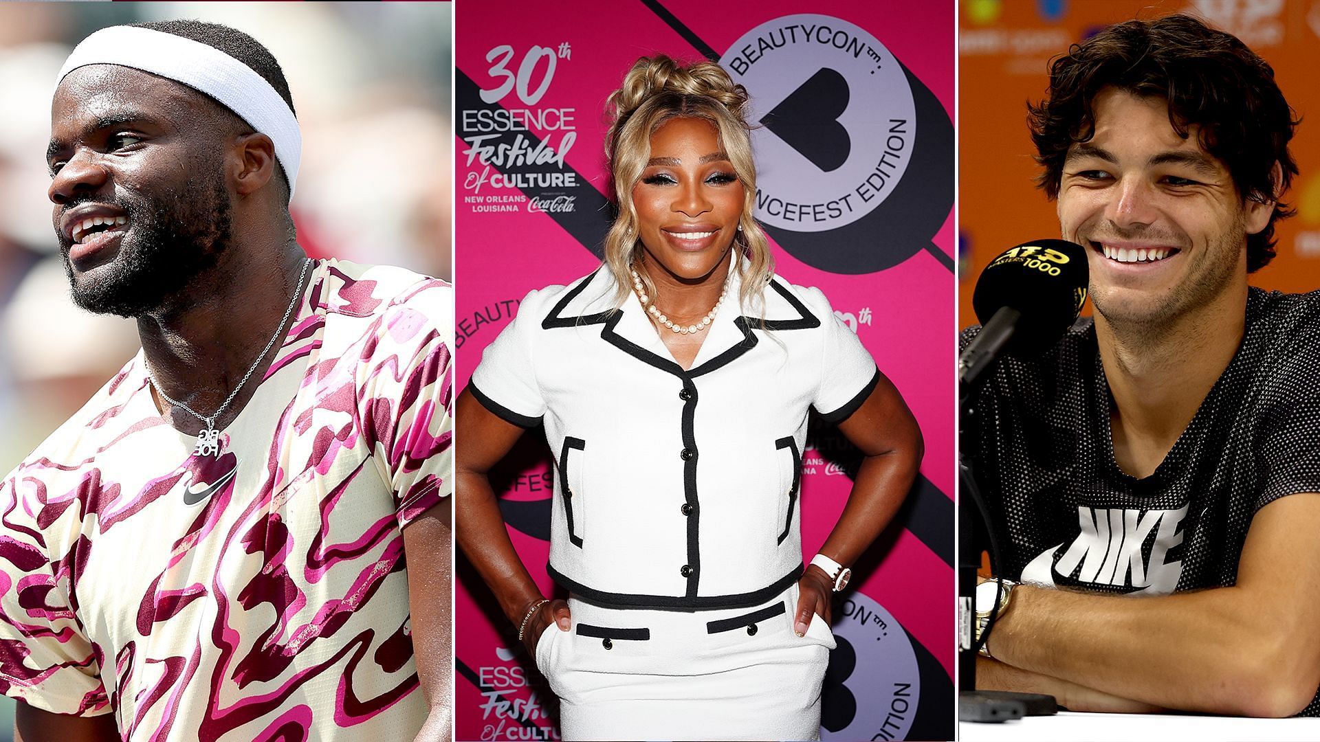 (From L-R) Frances Tiafoe, Serena Williams &amp; Taylor Fritz [Image Source: Getty Images]