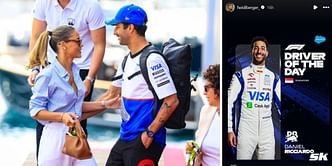 Daniel Ricciardo's partner shares post of the Australian being voted the driver of the day in what could be his last F1 race