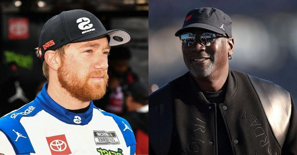 Tyler Reddick (L) recollects Michael Jordan